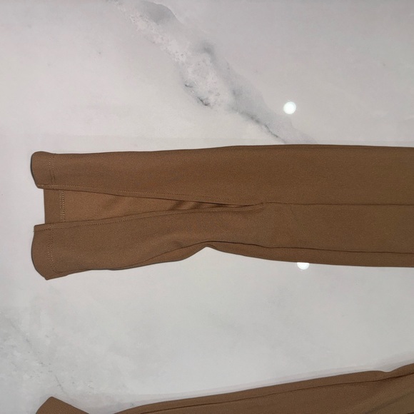 Tan stretch Zara split hem pants. Worn once - Picture 2 of 3
